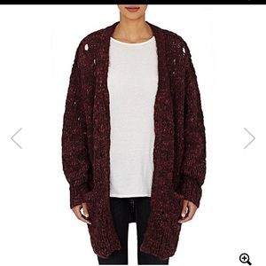 R13 distressed cardigan red size m